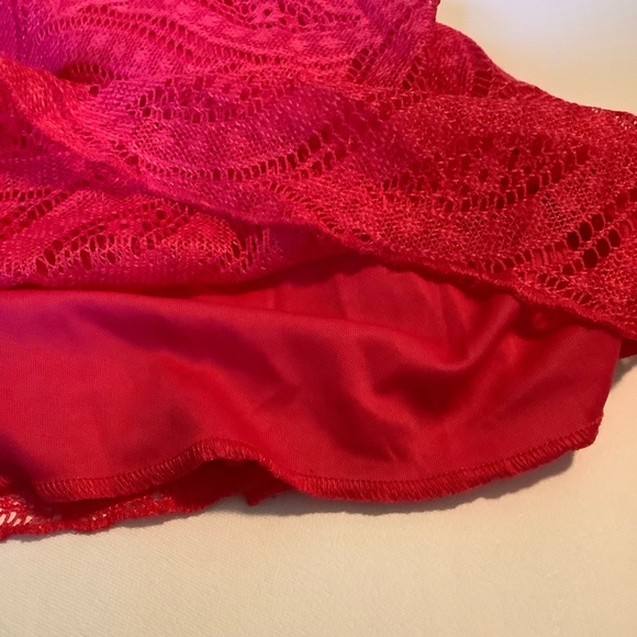 Maurices Magenta Strapless Knee Lnth Lace Dress 2X - Picture 6 of 8